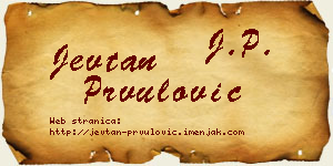 Jevtan Prvulović vizit kartica